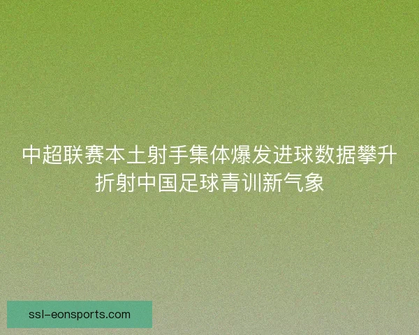 中超联赛本土射手集体爆发进球数据攀升折射中国足球青训新气象
