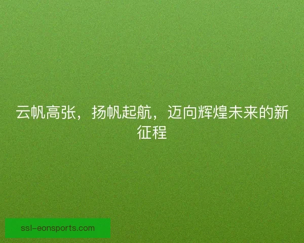 云帆高张，扬帆起航，迈向辉煌未来的新征程
